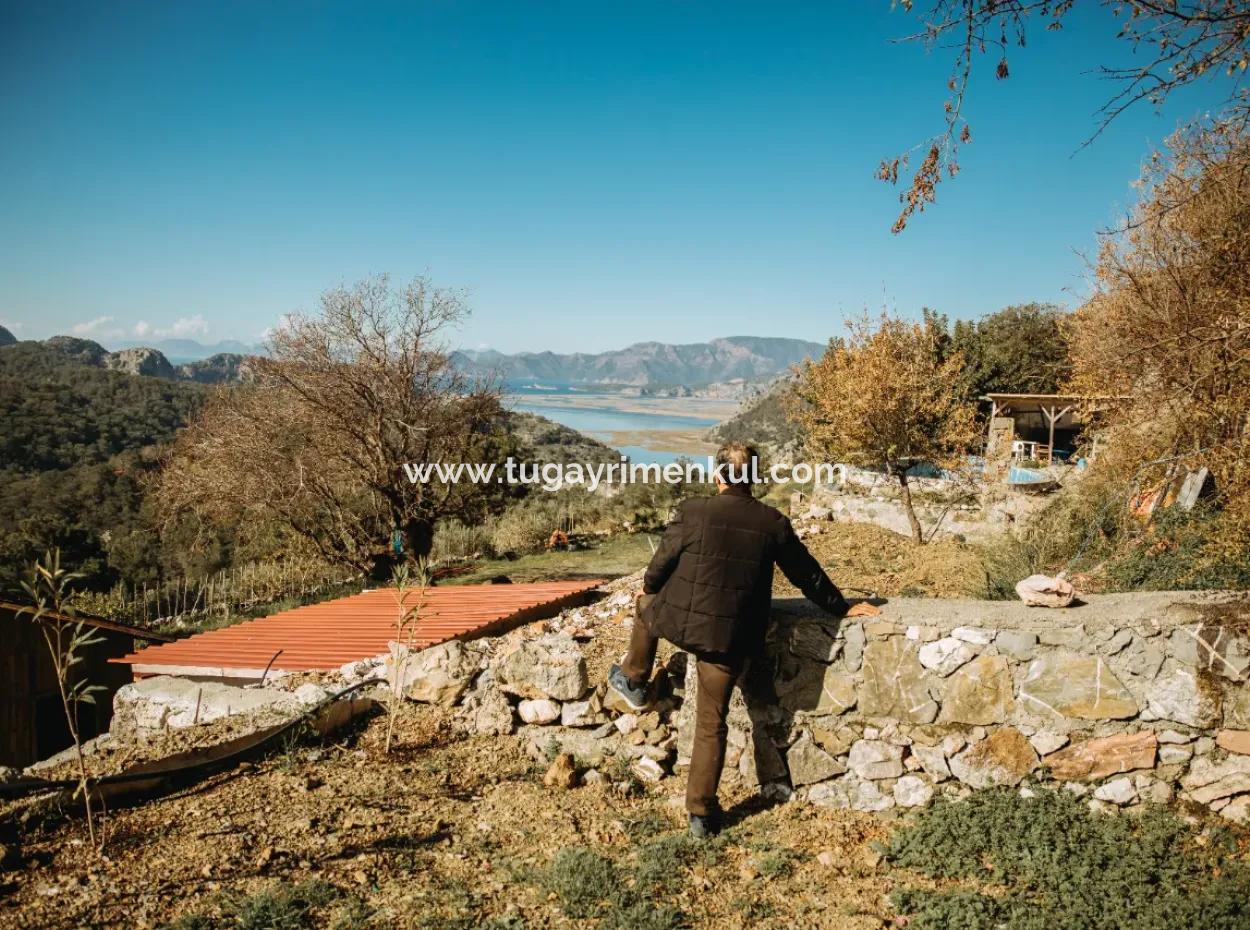 Villa Zum Verkauf In Gokbel, Dalyan, Muğla, Mit Vollem Blick Auf Den Strand Von Iztuzu Und Das Mittelmeer