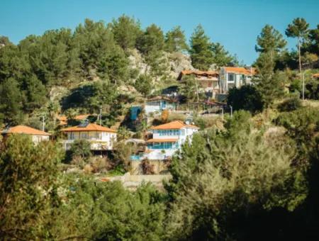 Villa Zum Verkauf In Gokbel, Dalyan, Muğla, Mit Vollem Blick Auf Den Strand Von Iztuzu Und Das Mittelmeer