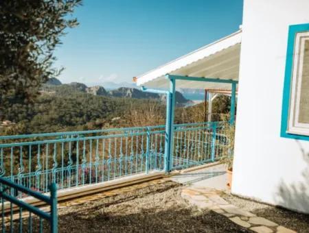 Villa Zum Verkauf In Gokbel, Dalyan, Muğla, Mit Vollem Blick Auf Den Strand Von Iztuzu Und Das Mittelmeer