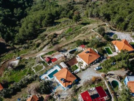 Villa Zum Verkauf In Gokbel, Dalyan, Muğla, Mit Vollem Blick Auf Den Strand Von Iztuzu Und Das Mittelmeer