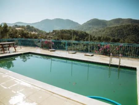 Villa Zum Verkauf In Gokbel, Dalyan, Muğla, Mit Vollem Blick Auf Den Strand Von Iztuzu Und Das Mittelmeer