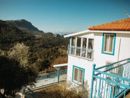 Villa Zum Verkauf In Gokbel, Dalyan, Muğla, Mit Vollem Blick Auf Den Strand Von Iztuzu Und Das Mittelmeer