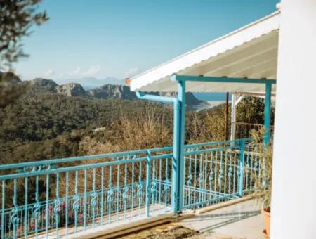 Villa Zum Verkauf In Gokbel, Dalyan, Muğla, Mit Vollem Blick Auf Den Strand Von Iztuzu Und Das Mittelmeer